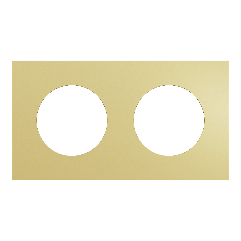 Odace M. plaque 2 postes laiton blanc